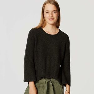 Dark grey LOFT bell sleeve sweater